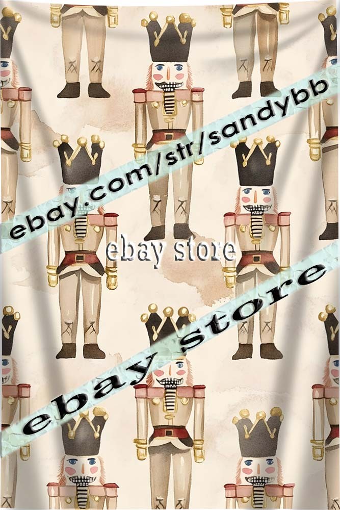 Tapestry Nutcracker Pattern Christmas Print  39X59 in