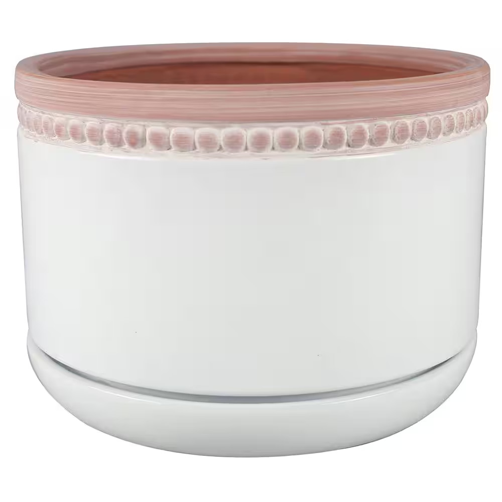 6 In. Ada White Ceramic Planter