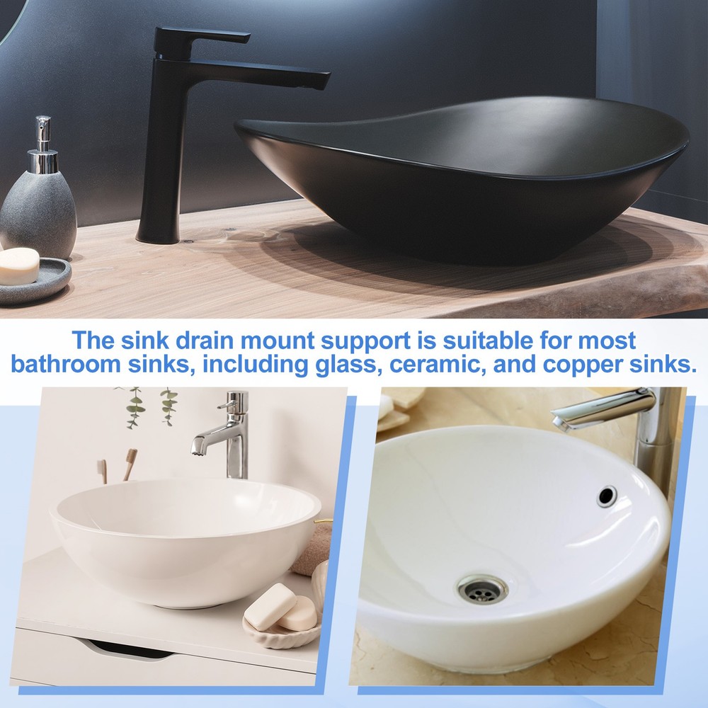 Bathroom Sink Mounting Ring Plastic Sink Drain Mount Support Base Black