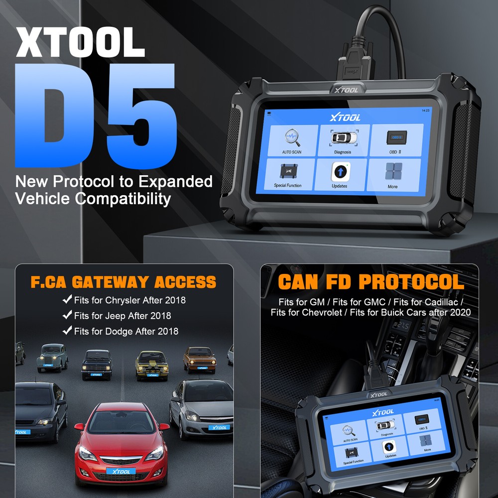 2025 XTOOL D5 Code Reader For Engine ABS SRS Transmission F.CA CANFD Free Update