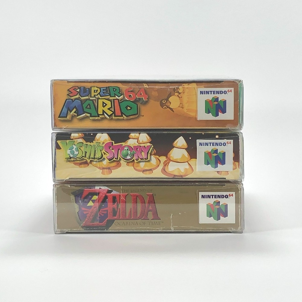 25 N64 Clear Plastic Box Protector Sleeve Case for Complete CIB Games