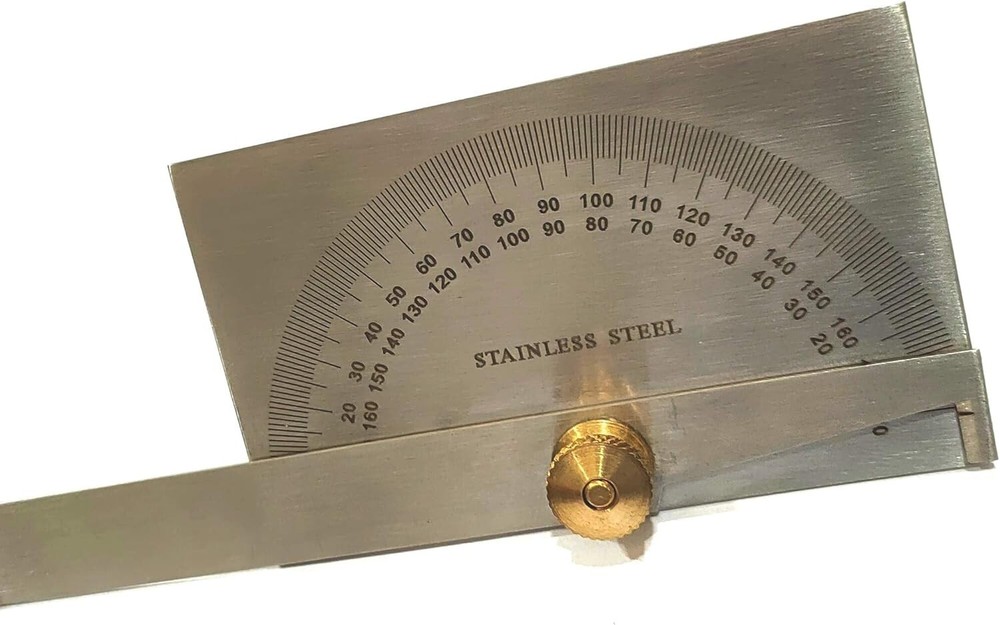 Stainless Steel Protractor 0-180 degrees Machine Tools Head Protractor(USA)