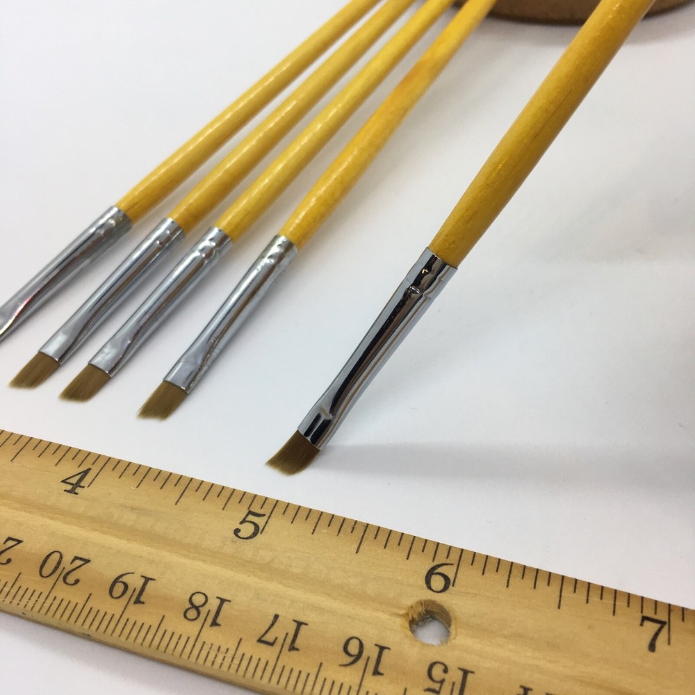 XDT Angular Tip Nail Art Paint Brush 20 Pc Set #000 Fine Micro Detail