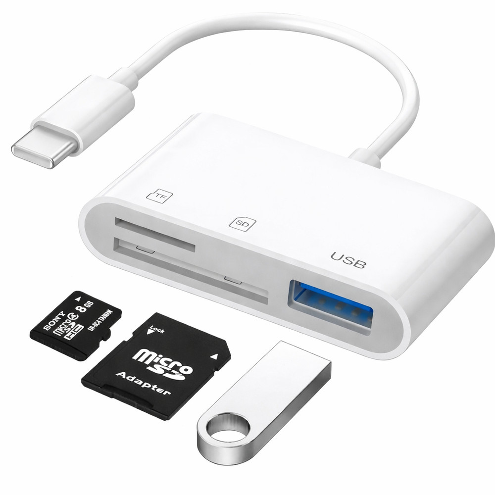 USB C SD Card Reader for iPhone iPad Android Mac Micro SD SDHC SDXC
