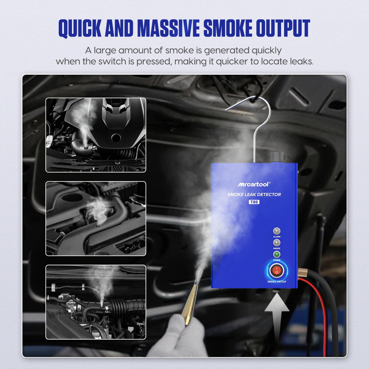 Auto EVAP Smoke Machine Fuel Pipe Systems Leakage Detector Built-in Air Pump