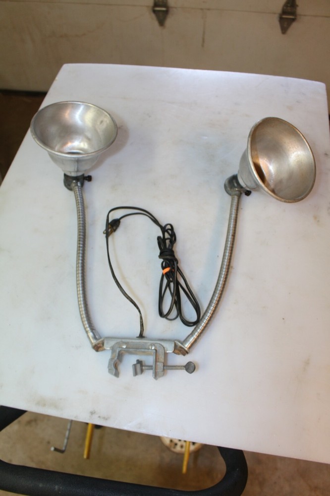 Steam Punk DOUBLE Gooseneck Lamp assembly,WORKING