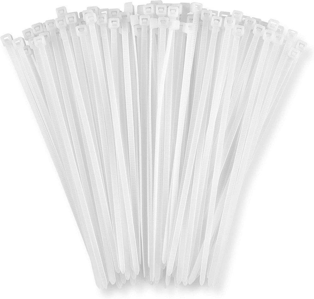 100pc White 8" Cable Ties