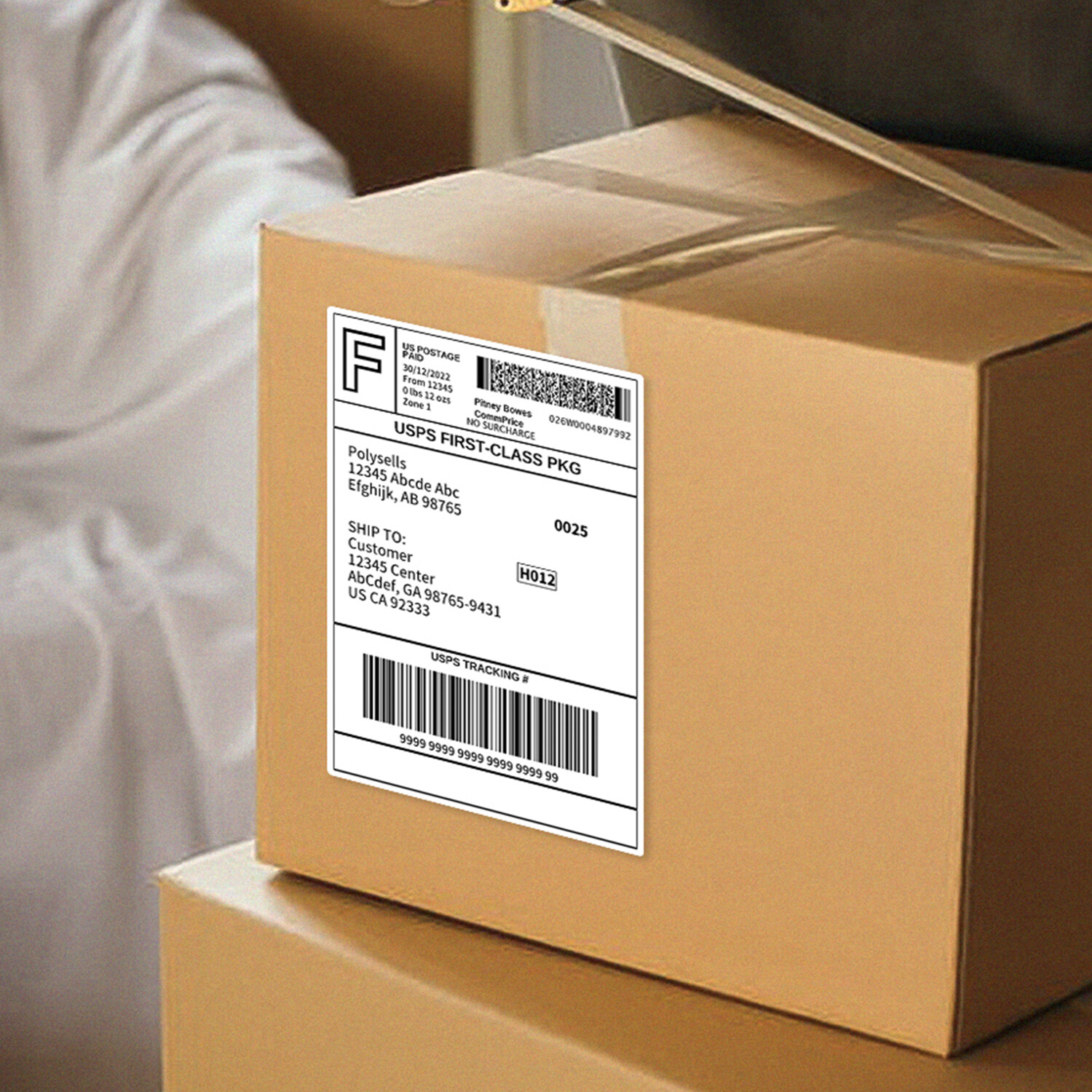 Shipping Labels 8.5x5.5 half sheet Self Adhesive 2 Per Sheet POLYSELLS