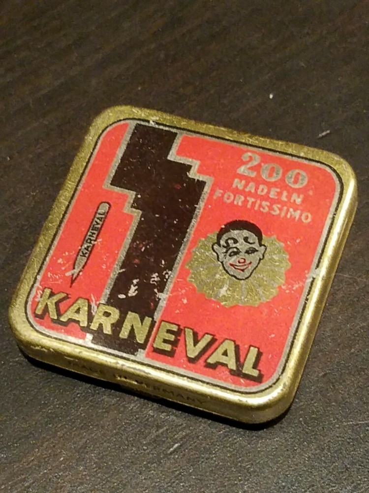Rare German Gramophone phonograph needle tin karneval