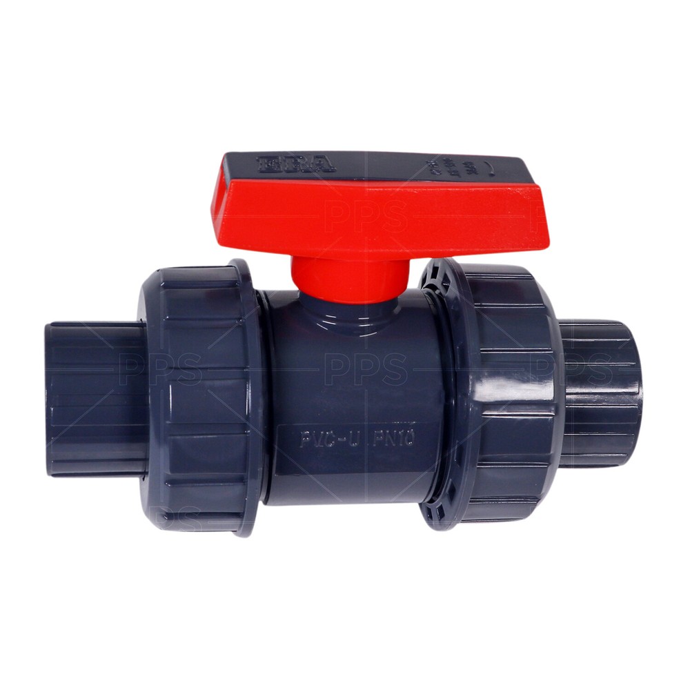True Gray Union PVC Ball Valve Socket Slip Solvent/Thread Schedule 40/80 Pipe