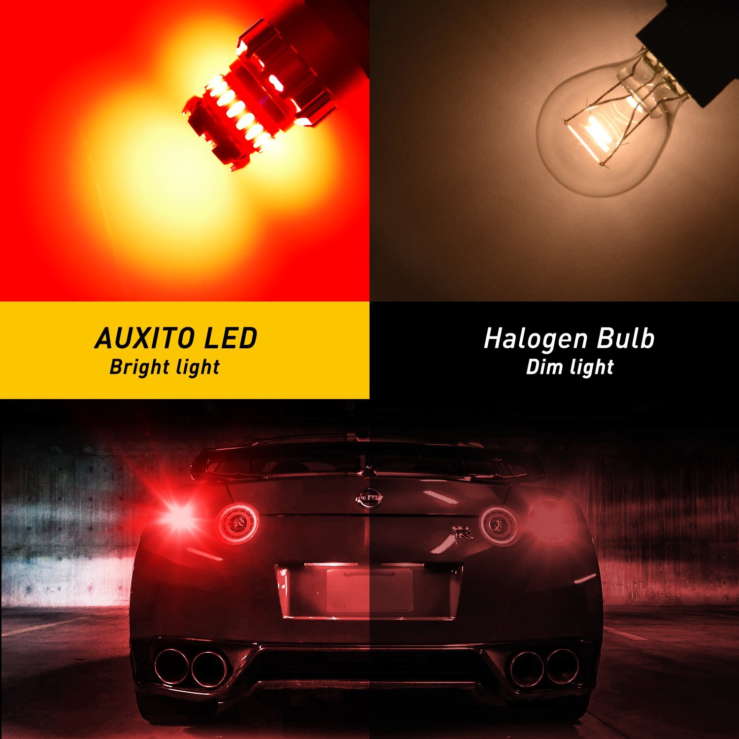 AUXITO CANBUS Red Pure 1157 LED Bulb Tail Stop Brake Turn Signal Light 7528 2357