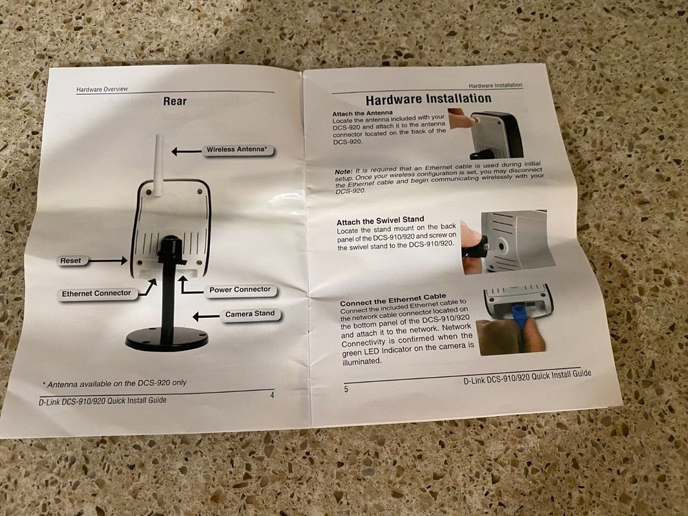 D-Link DCS-920 Wireless Security System Wireless G Internet Camera Open Box Only