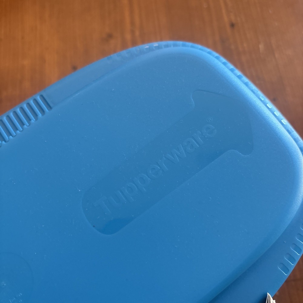 Blue Tupperware Microwave Pasta Maker