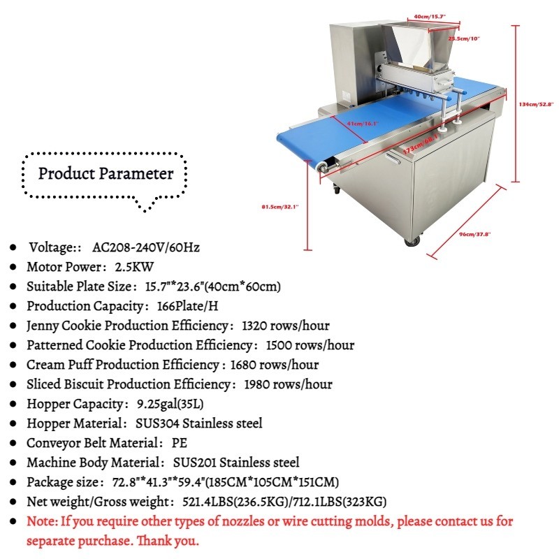 Automatic Cookie Making Machine Commercial Cookie Depositor Machine AC208-240V