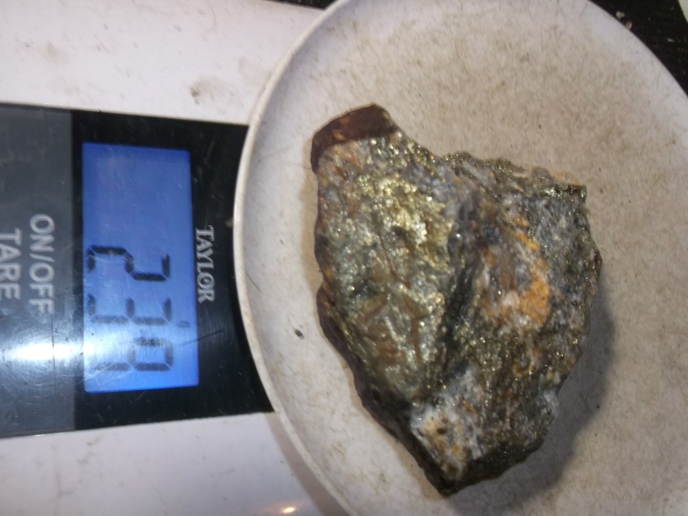 Gold, silver, copper, 239 grams samples ,ore high grade .