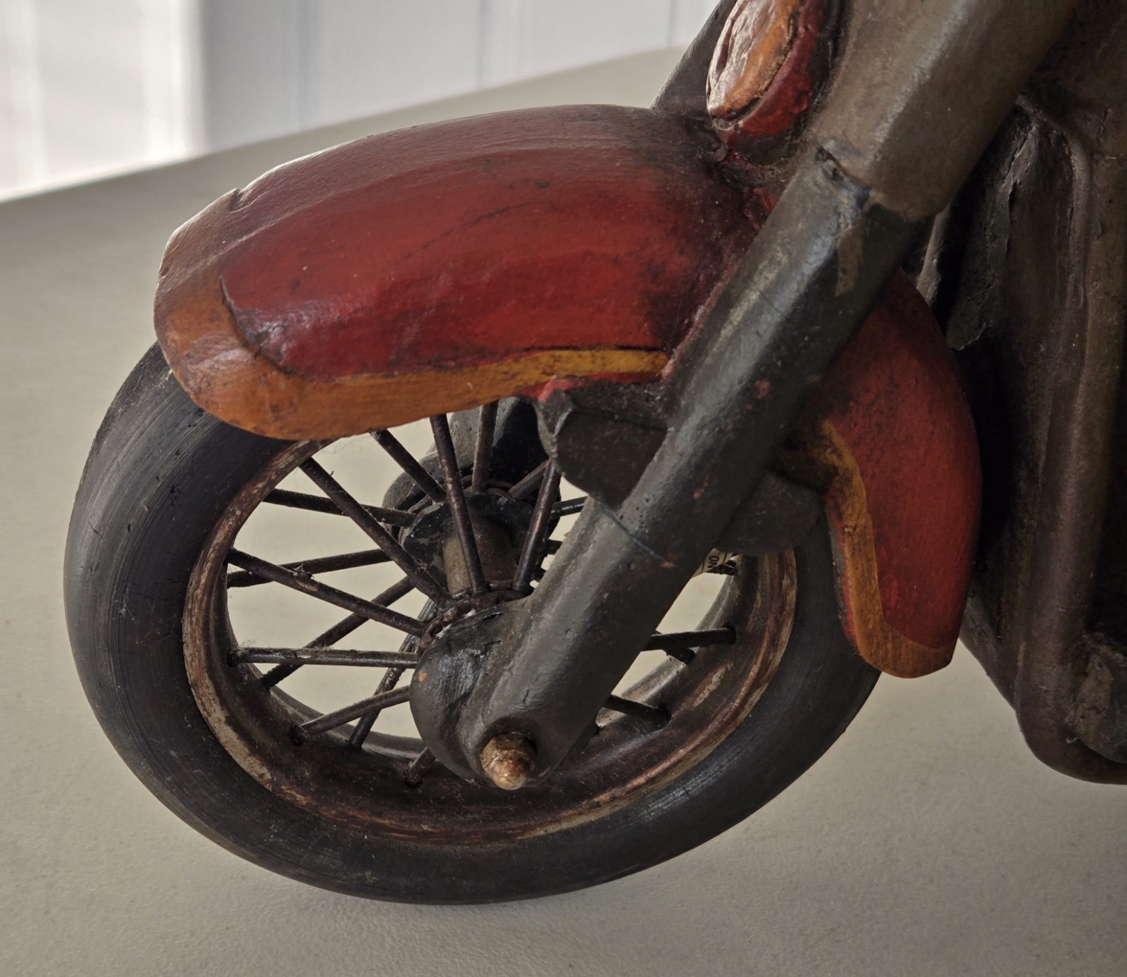 LARGE Wooden Sailor & Date Couple Riding Harley Davidson Motorcycle Sculpture