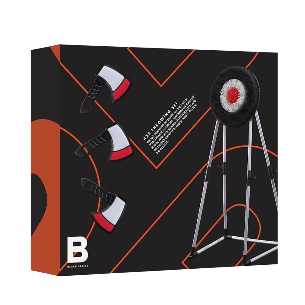 Black Series Axe Throwing Target Set, Includes 3 Axes & 4'9", Multicolor