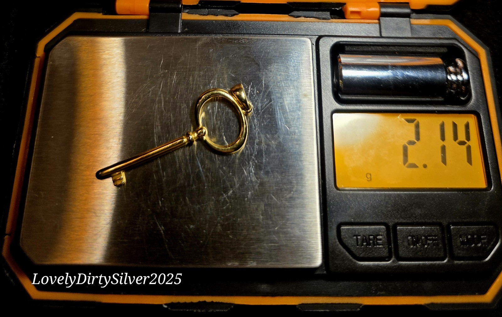 Gold Handcuff Key Antique Plated on 925 Silver ~ Pendant ~ Great PD Gift