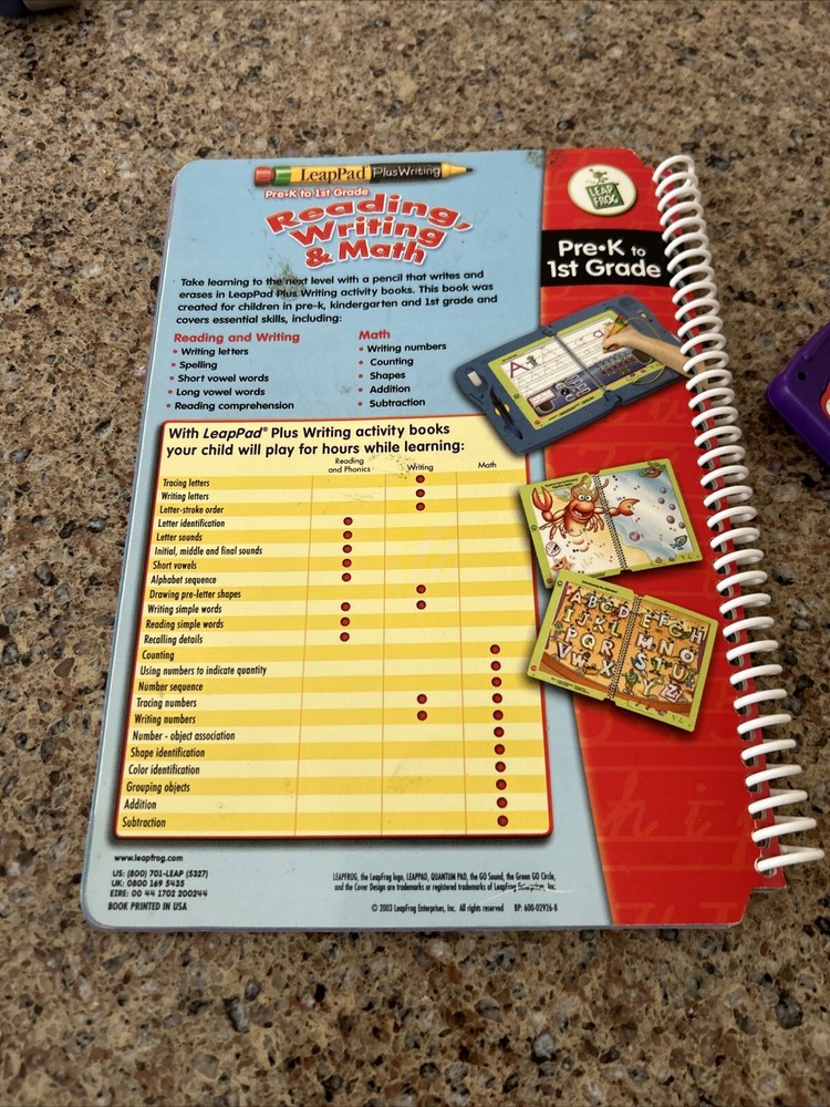 LeapFrog LeapPad Plus Writing Device Pre-K -1st Grade “Reading, Writing & Math”