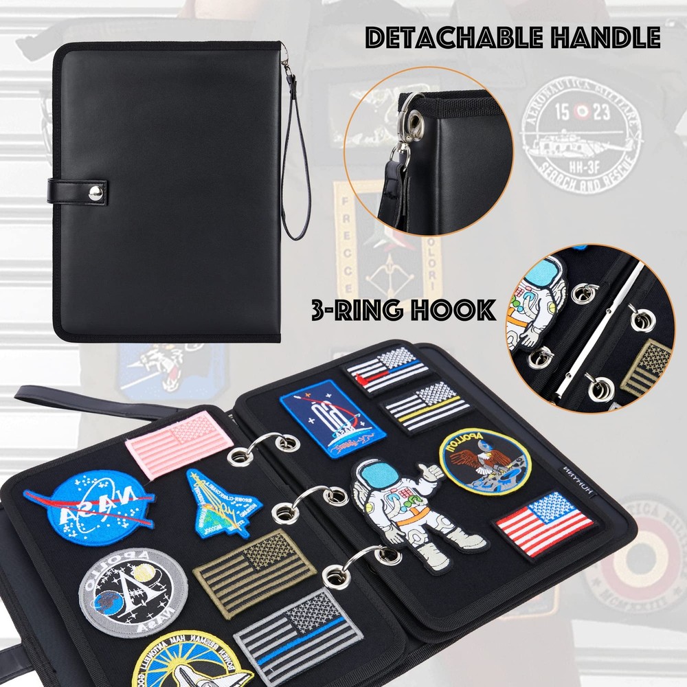 HUHYNN Patch Display Holder, Flip-Page Patch Booklet Organizer for Hook Loop...