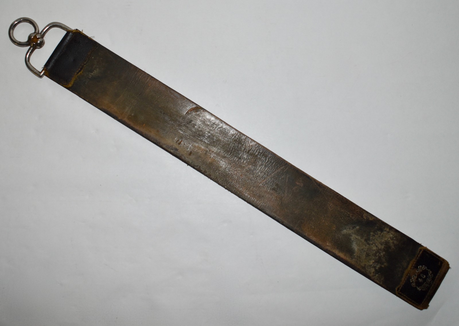 Antique U.S. CAVALRY WWI-era Gem Straight Razor LEATHER STROP Army & Navy 18.5"L