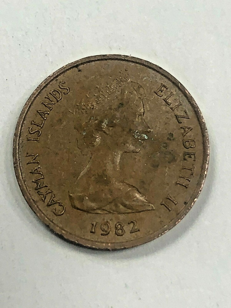 1982 Cayman Islands One Cent Foreign Coin #471