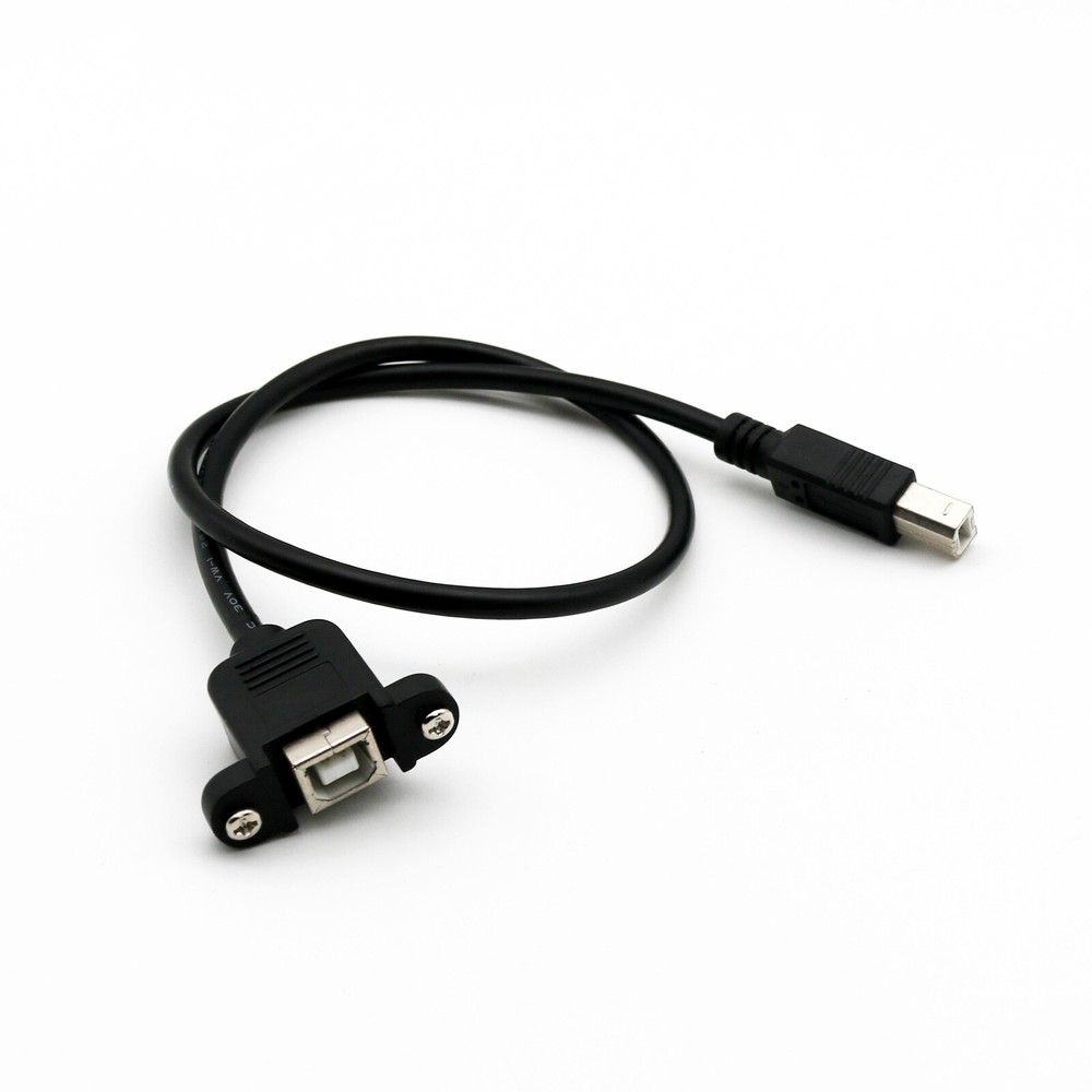 1x USB 2.0 B Female Socket Panel Mount to Male Plug Printer Extension Cable 50cm