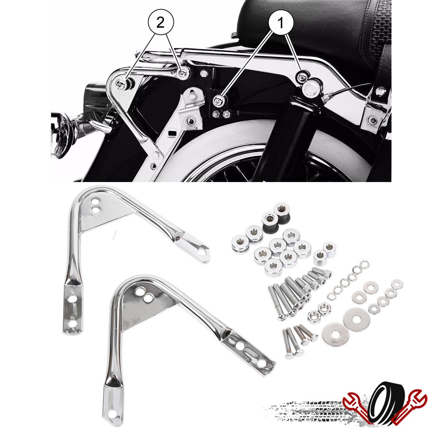 Luggage Trunk Mount Rack Docking Hardware Kit For Harley Touring Road King 97-08