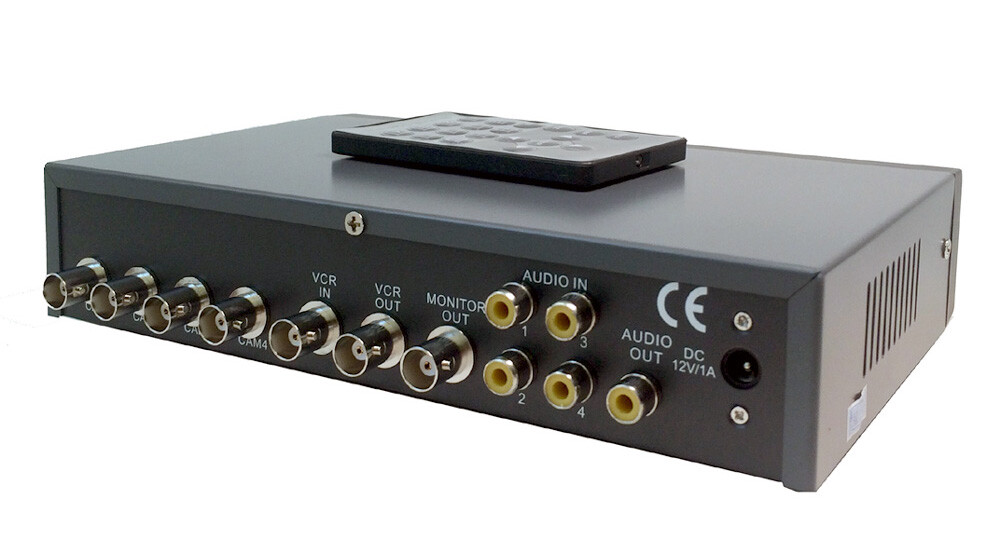 4-Channel Video Switcher Multi-Channel Viewing ║Dual Split-Screen Output