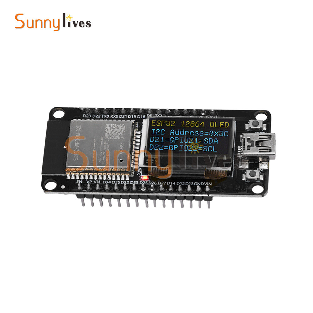 0.96" ESP32 ESP-WROOM-32D WIFI Bluetooth Development Board OLED CH340C Module