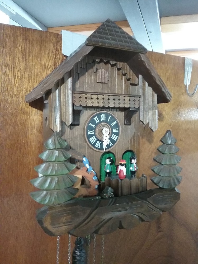 Cuckoo Clock with Dancers and Water Wheel
