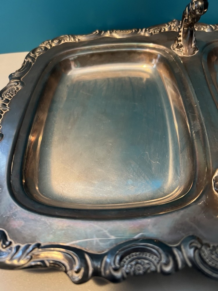 Vintage Hollowware Silverplate By Towle Silver Serving Tray w/ Handle