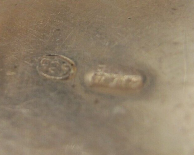 Vintage Solid Silver Cushion Shaped peppermint Box With Engraved Border