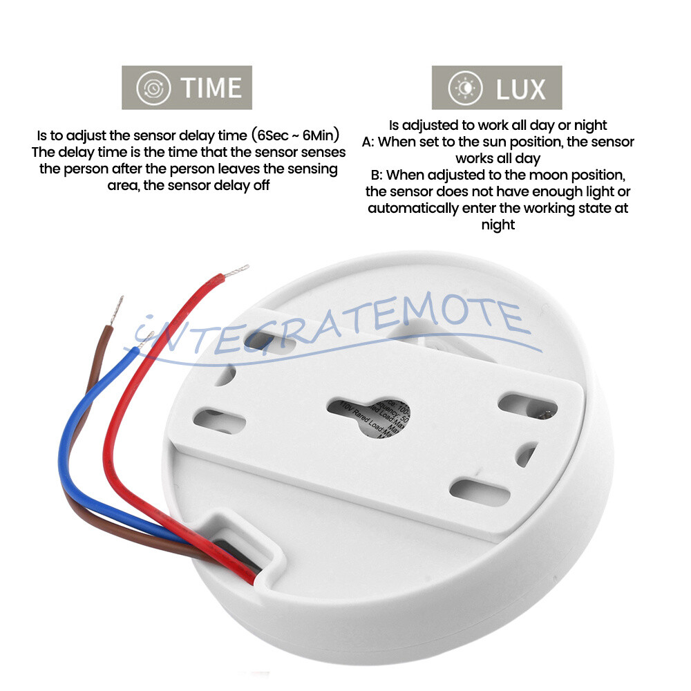 AC85-265V Infrared PIR Motion Induction 360° Sensor Detection For Ceiling Light-