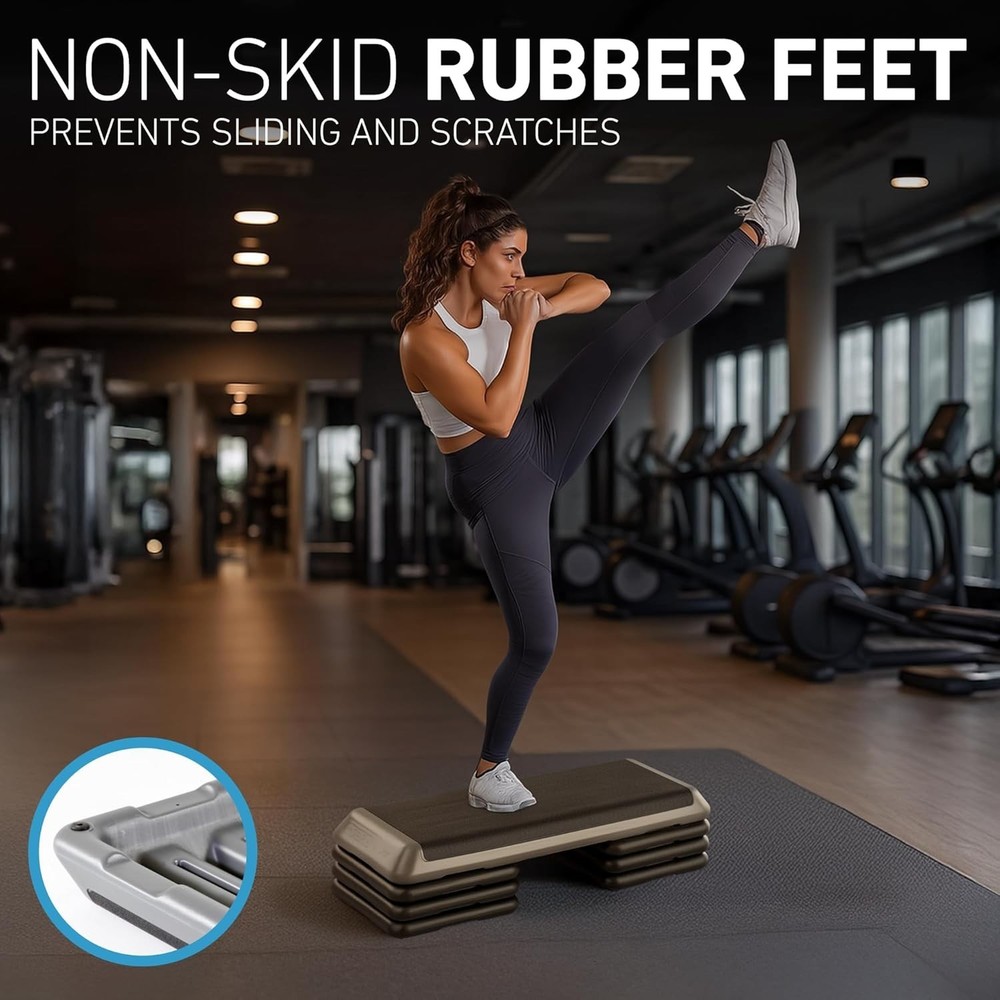 Home Exercise Step Platform with Stackable Risers