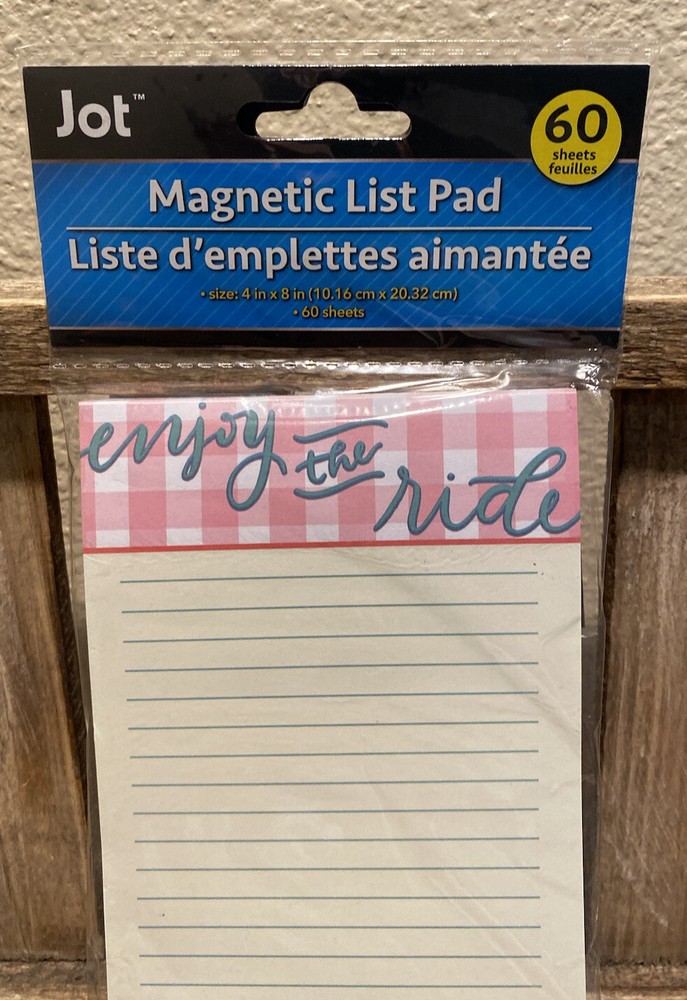 Enjoy The Ride Bicycle Notepad, Bicycle Magnetic Lined Bicycle Notepad 60 Sheets