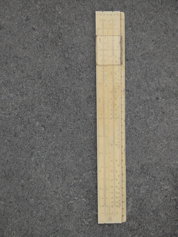 Vintage Aristo No.99 Slide Ruler with Worn Case Drafting Tool
