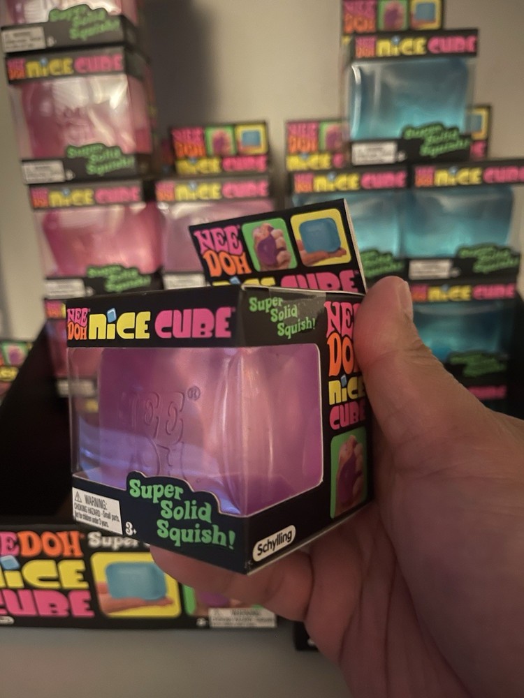 brand new needoh nice cube super solid squish purple
