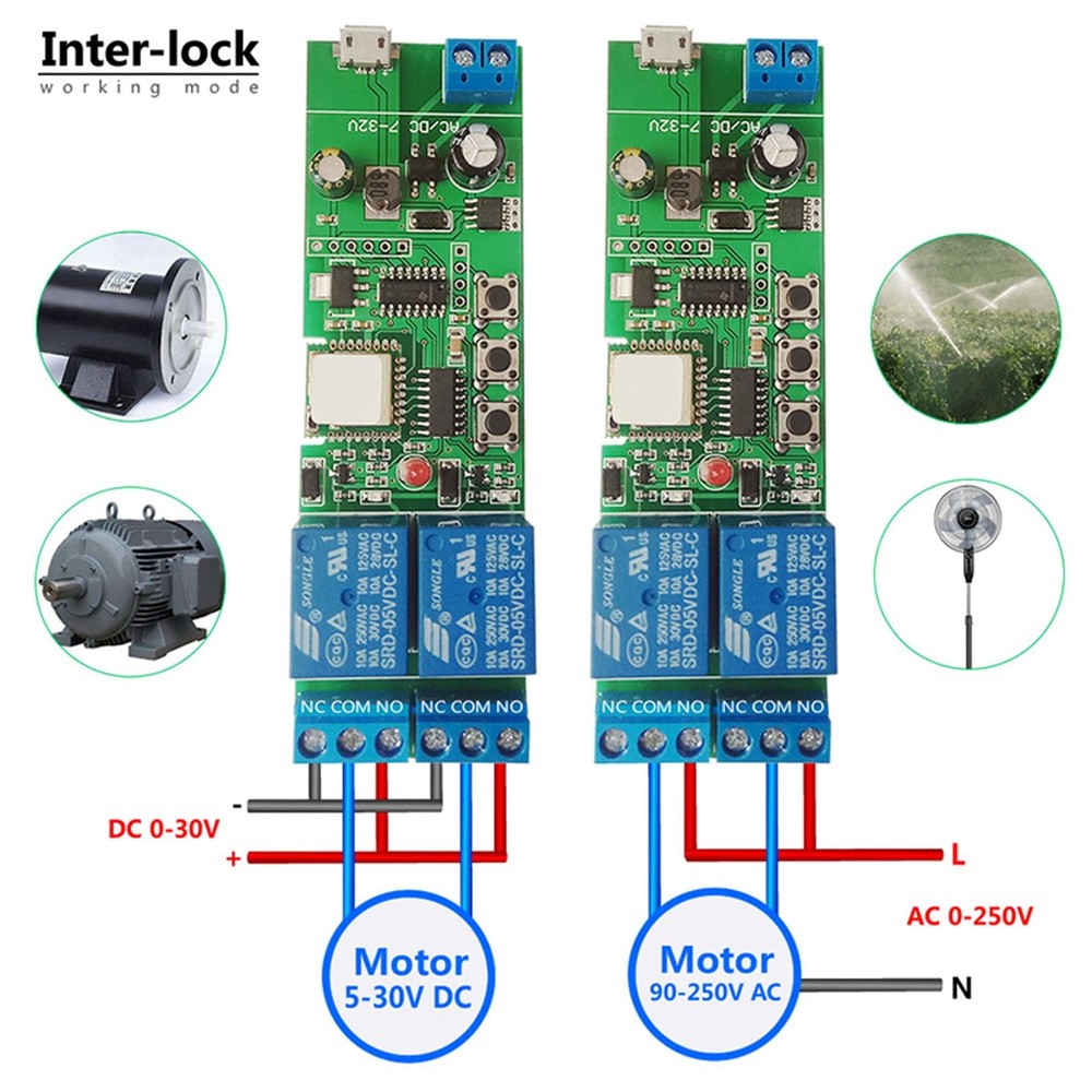 EWelink WiFi Relay Inching Self-Locking Interlock Switch Module For Alexa Google