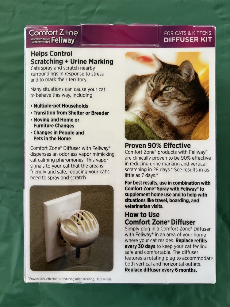 Comfort Zone Feliway Cat Kitten Calming Diffuser Kit 48ml Bottle