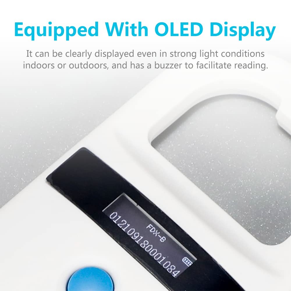 Dog Microchip Reader, Pet Microchip Scanner with OLED Display Screen, Pet Chi...