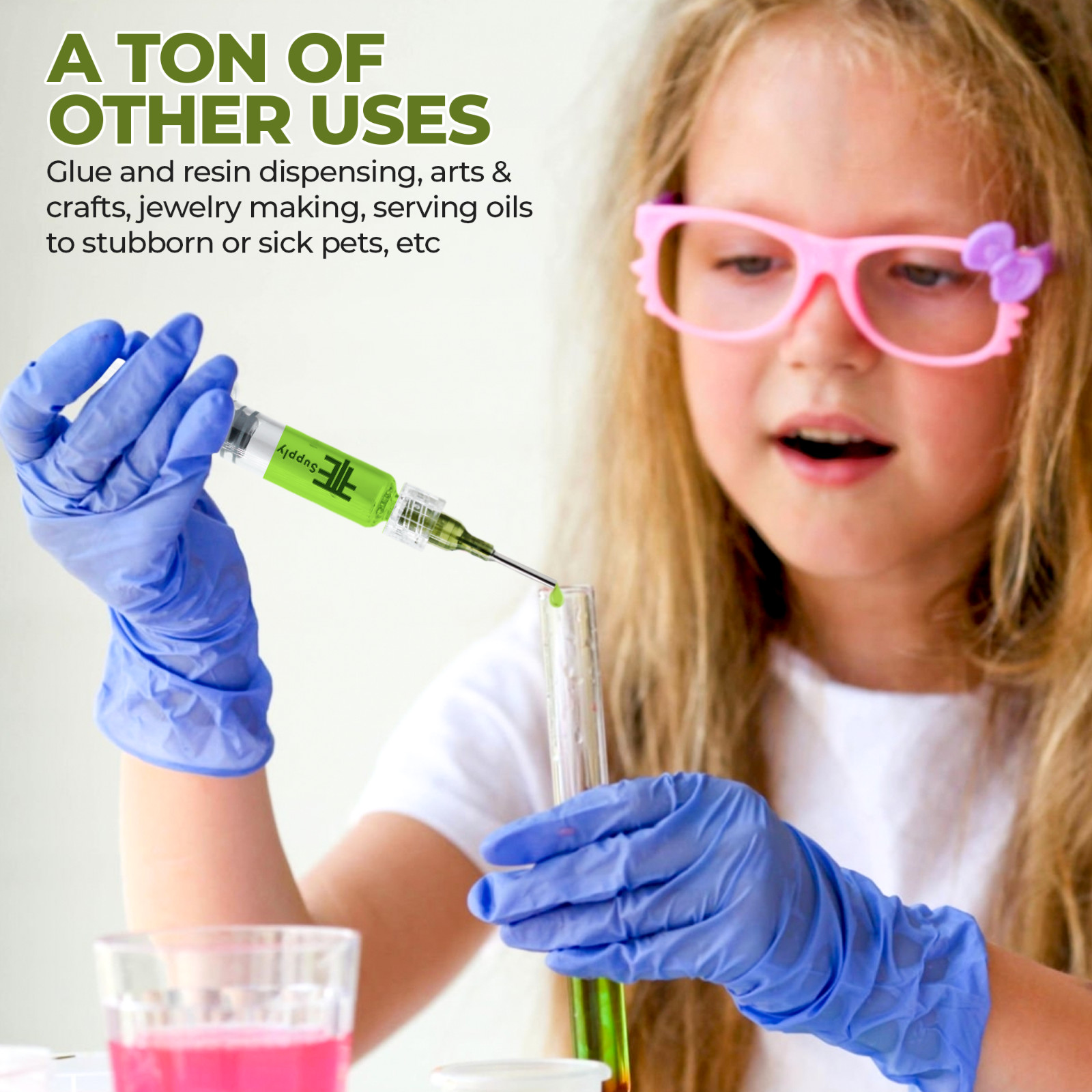 10 pack 1ml Luer Lock Syringe Shatter & Heat Resistant, Borosilicate Glass