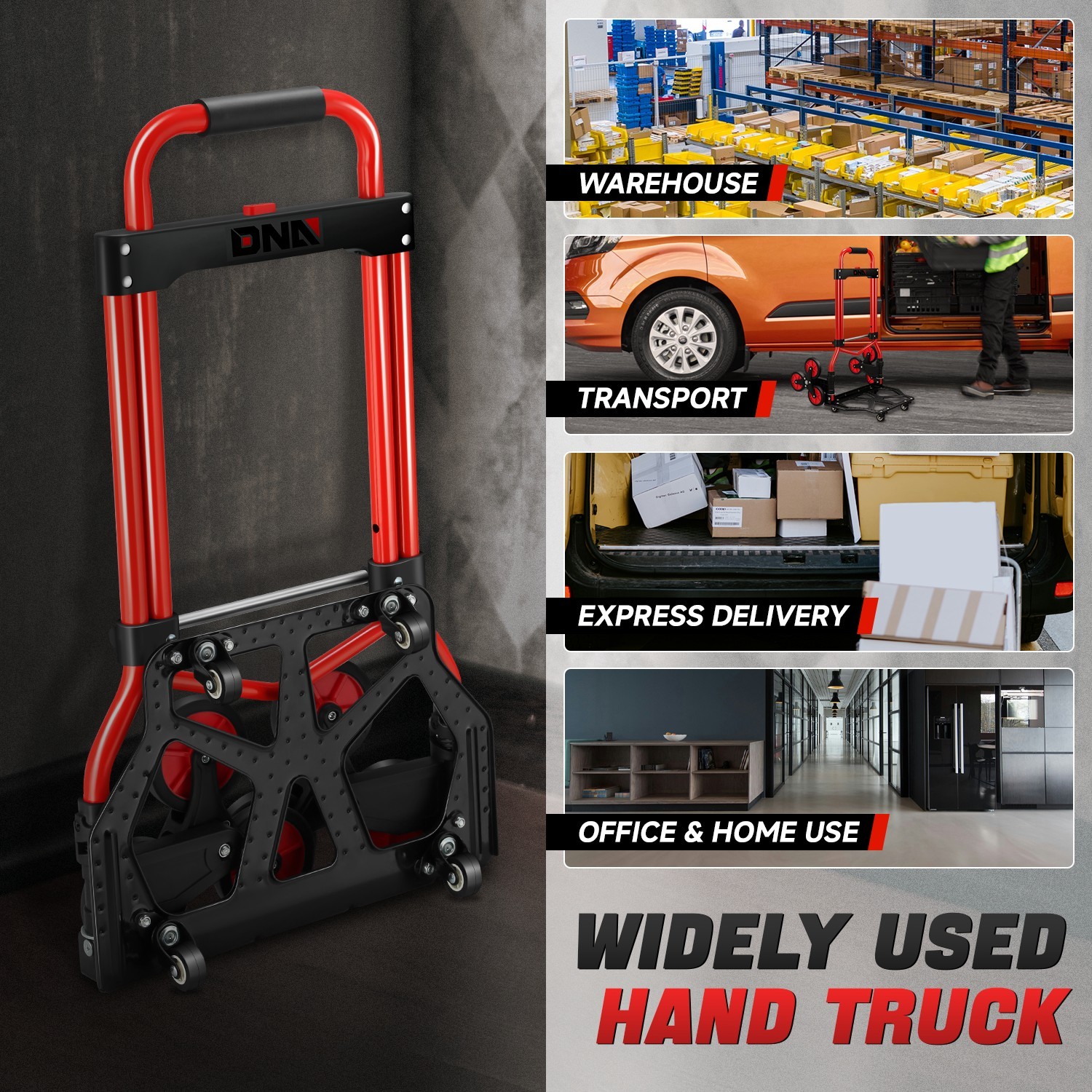 2-IN-1 176lbs Heavy Duty Folding Stair Climber Hand Truck Luggage Trolley Cart