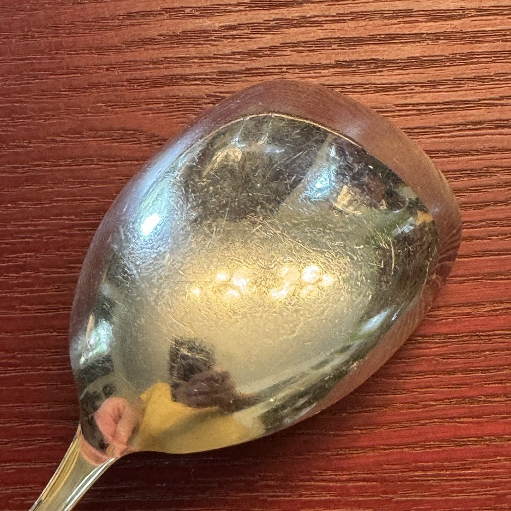 International Deep Silver HAPPY ANNIVERSARY Casserole Solid Serving Spoon C1960