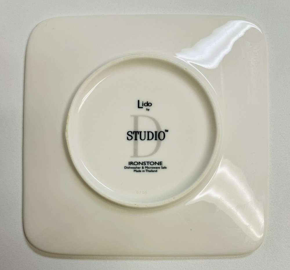 Studio D Lido Pattern 0706 Square Off White Teacup Saucer