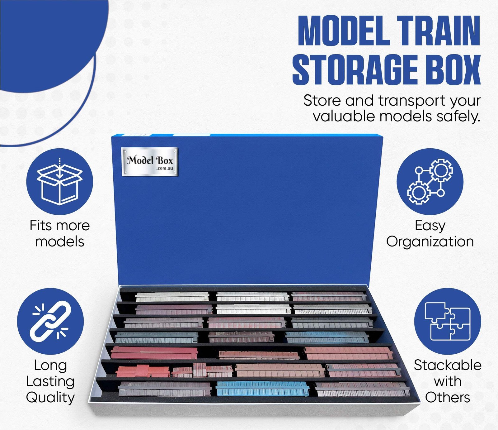 HO Model Train Storage Box - Single - suits all HO train brands