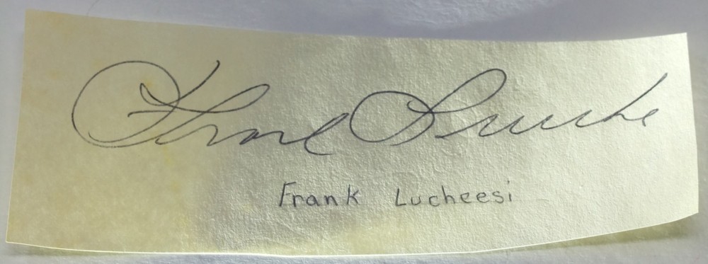 Frank Lucchesi cut autograph