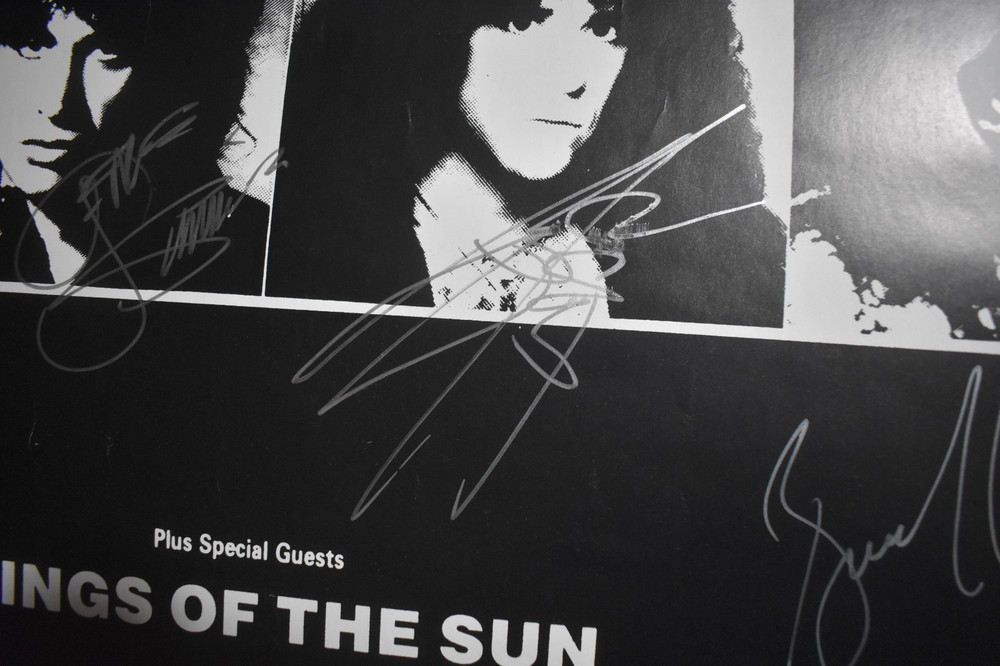 KISS Crazy Nights tour poster signed by entire band. ERIC CARR Stanley Simmons