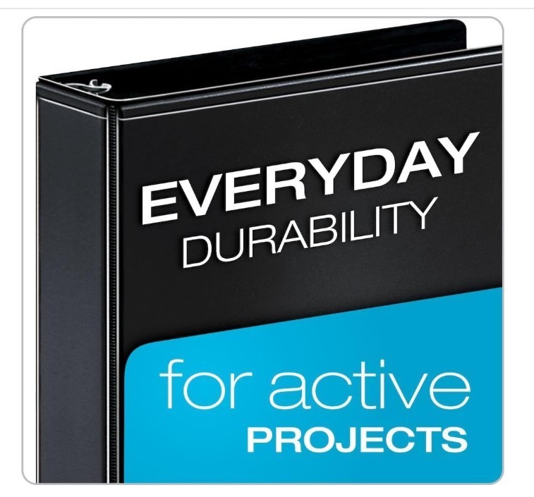 Cardinal 1.5 Inch D Ring Binder, Black, Red, Blue, Green (29300)