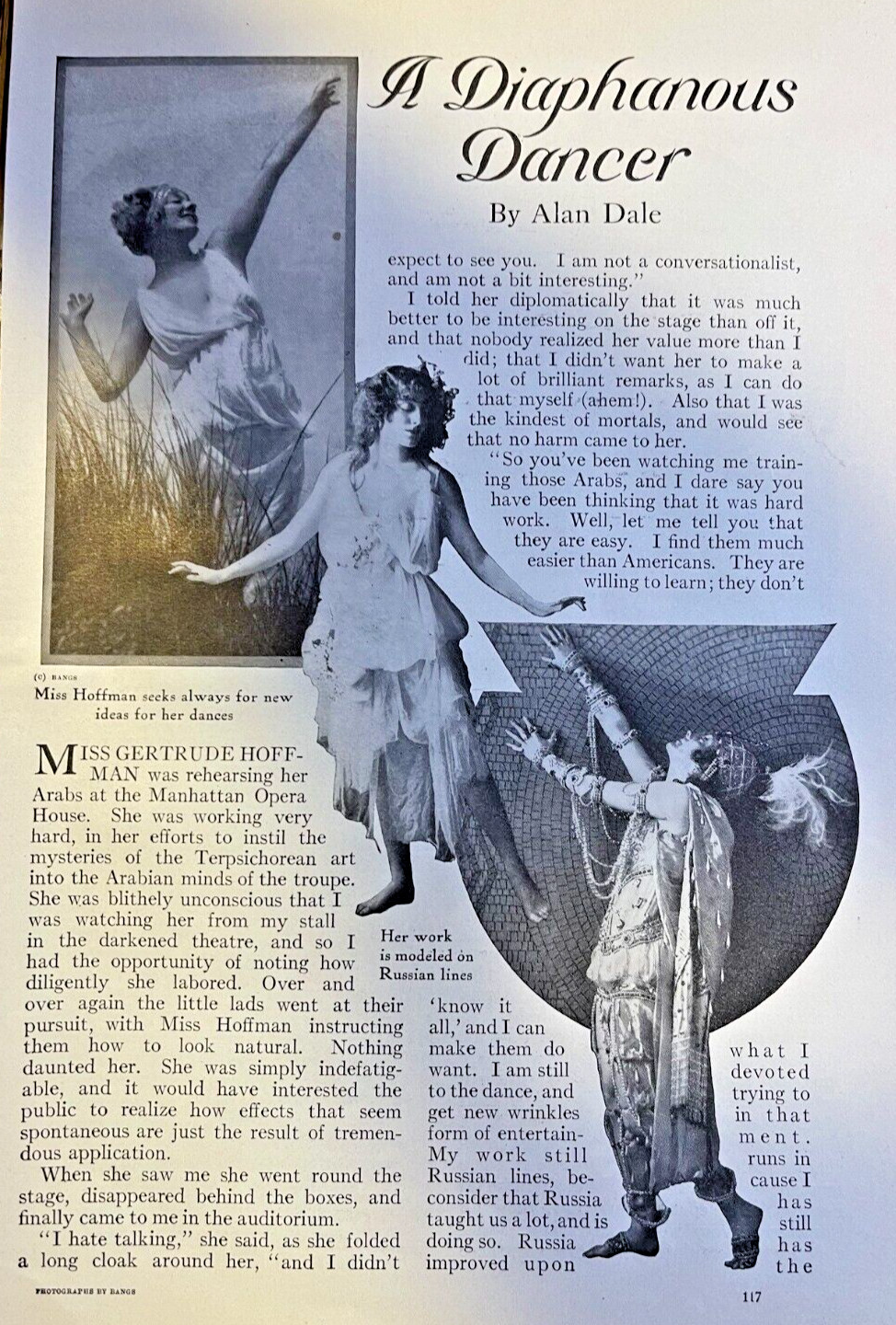 1913 Dancer Gertrude Hoffman illustrated
